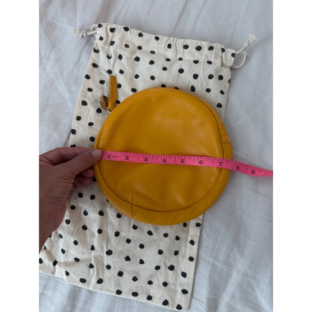 Clare V. Yellow Leather Cirlce Pouch Bag Belt Loop with Dust Bag - Picture 7 of 7